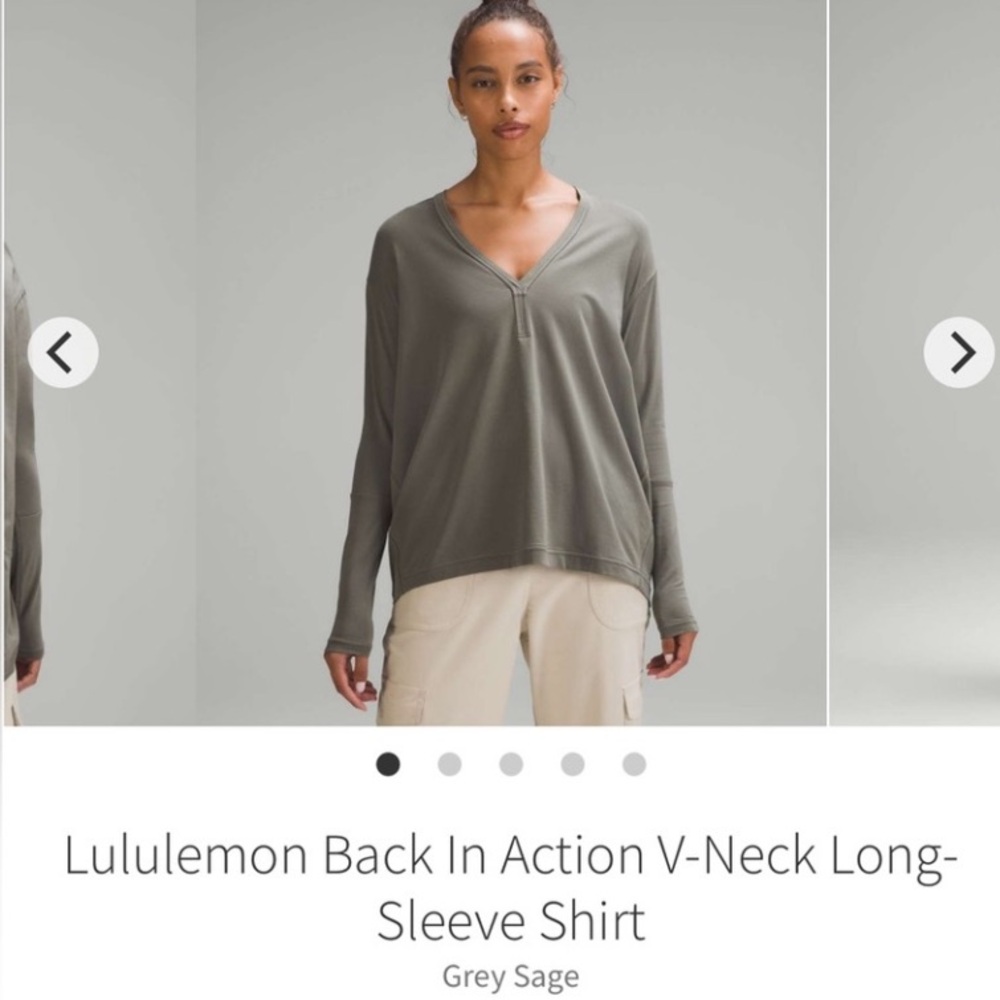 LIKE NEW LULULEMON BACK KN ACTION, Size 6, Sage grey,